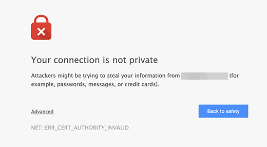 Unsecure connection warning in Google Chrome