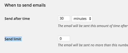 When to send emails