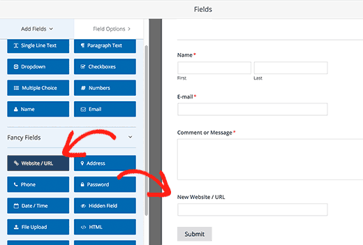 Adding form fields in WPForms