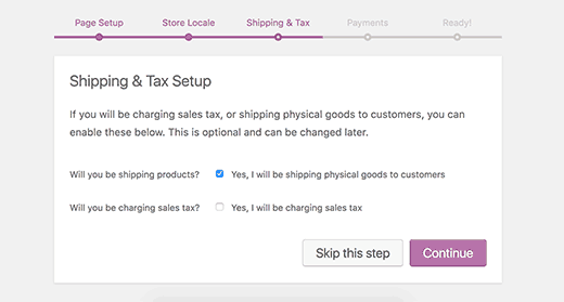 WooCommerce shipping and tax information