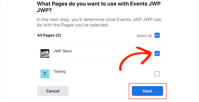 Adding the events from a Facebook page