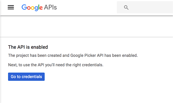 API Picker включен