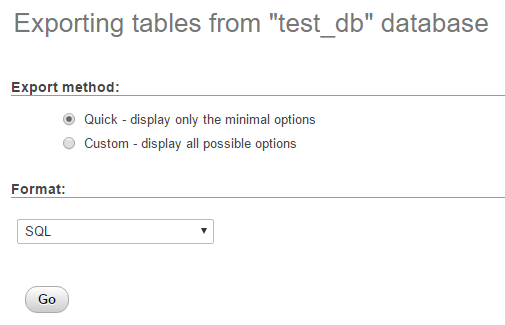 exporting your wordpress database using phpmyadmin