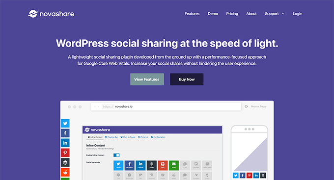 Novashare - Plugin WordPress de partage social