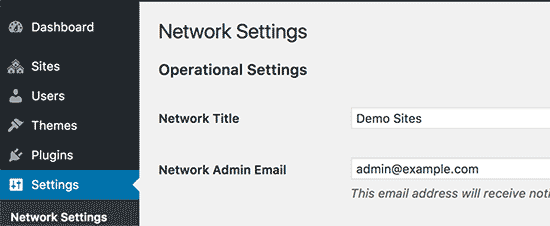 Network settings