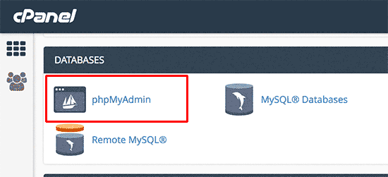 phpMyAdmin in cPanel