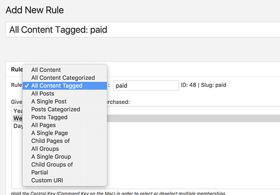 Adding conditions to membership rules