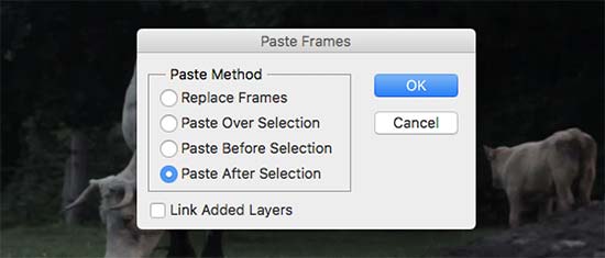Paste after selection