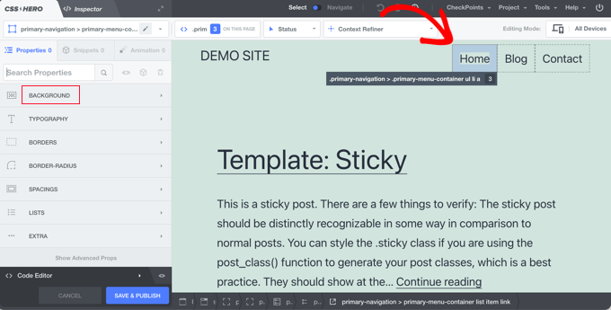 Point and Click to Customize Menu