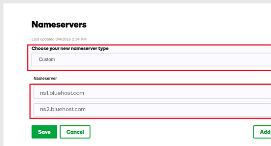 Updating nameserver