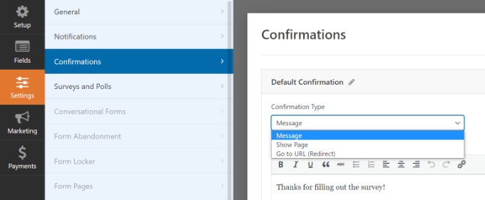 Modify type verification settings