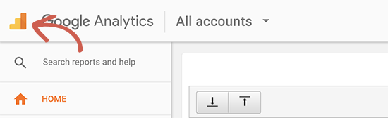 All accounts view in Google Analytics