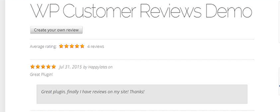 WP Customer Reviews