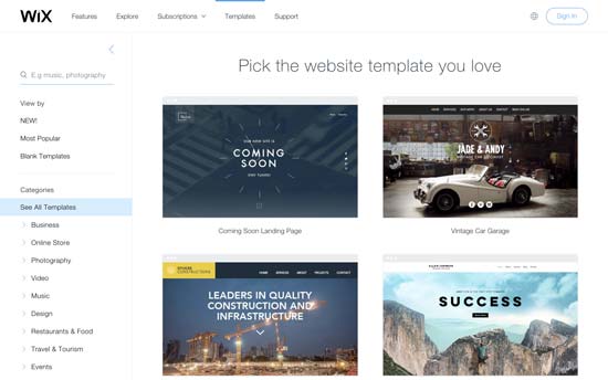 Wix Templates