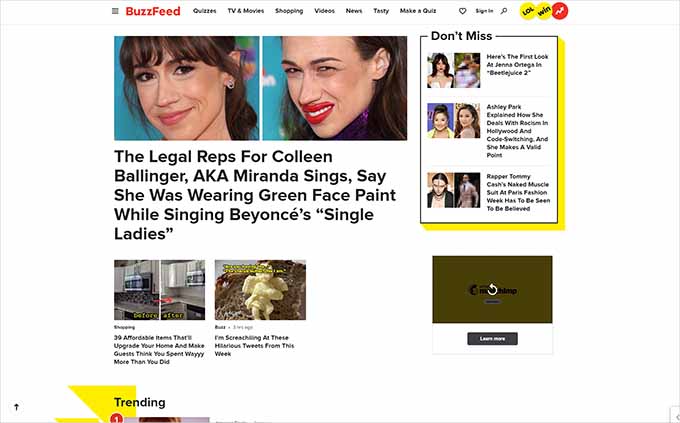 Buzzfeed website