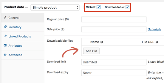 Adding a downloadable product in WooCommerce