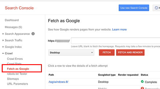 Fetch as Google