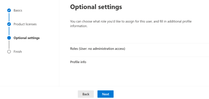 Choose optional settings for new users