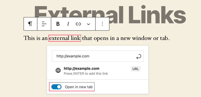 Opening a Link in a New Tab