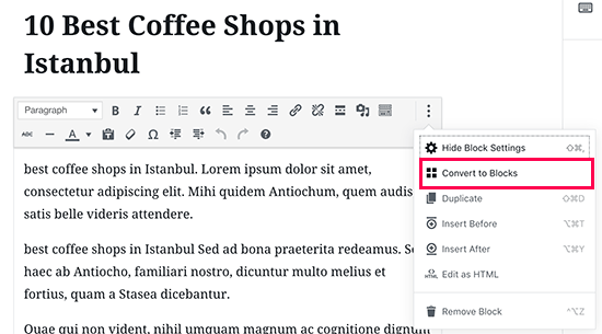 Editing older articles in new WordPress editor