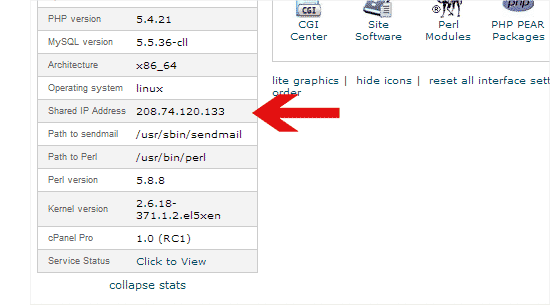 Find shared IP address