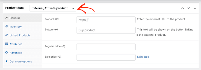 Adding an affiliate product in WooCommerce