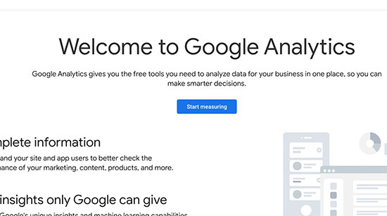 Sign up for Google Analytics