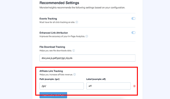 MonsterInsights Setting