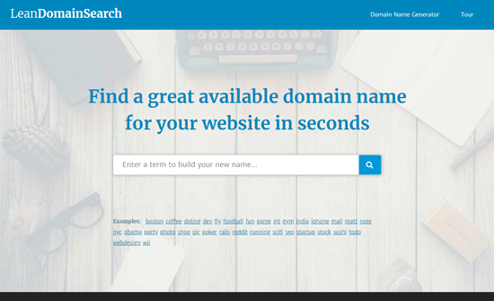 Lean Domain Search - Generador de nombres de dominio de blog