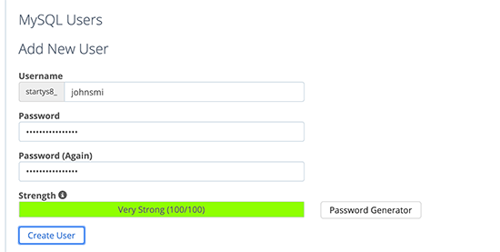 创建MySQL用户