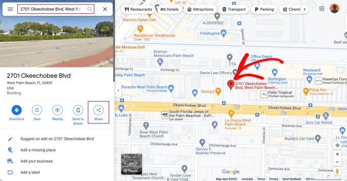 Поиск местоположения вашего магазина в Картах Google
