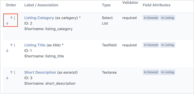 Changing the order of the fields in your form