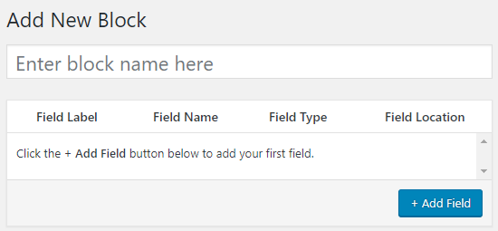 Enter Custom Block Name