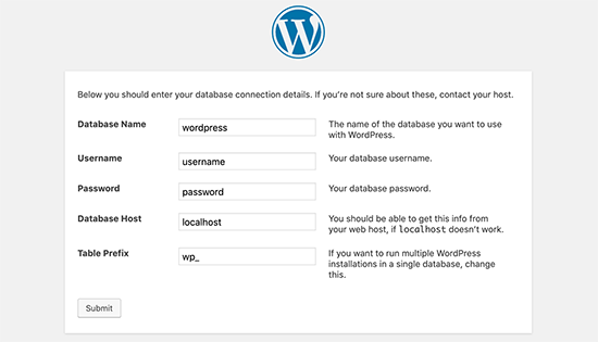 WordPress veritabanı bilgisi 