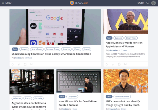 News360 News Aggregator Website