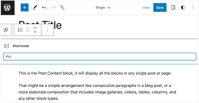 pin-fse-shortcode Adding a Pinterest pin button to your website using the full-site editor (FSE)