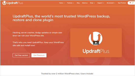 UpdraftPlus - лучший бизнес плагин резервного копирования WordPress