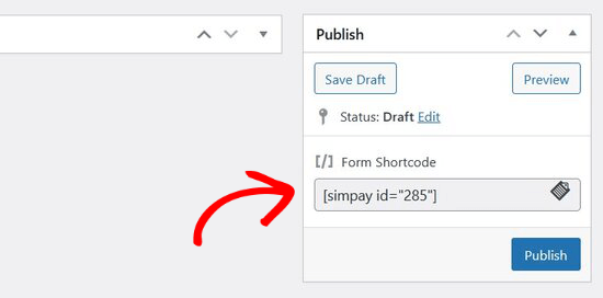 Copy WP Simple Pay shortcode