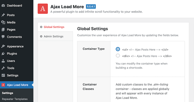 The AJAX Load More WordPress plugin