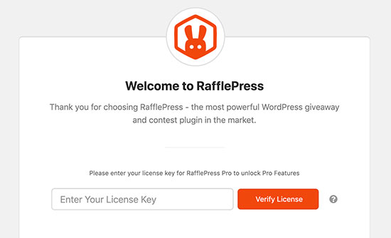 Aggiungi la chiave di licenza RafflePress