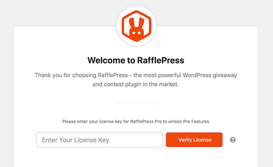 Add RafflePress license key