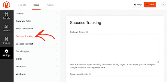 How to set up event tracking for your giveaway