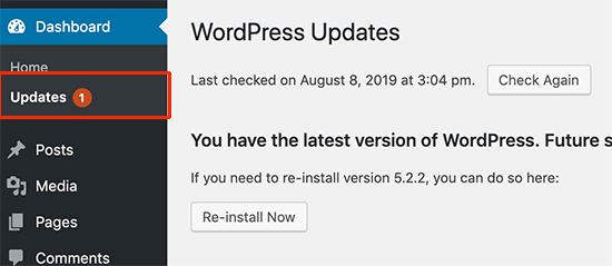 Keep your WordPress site up to date