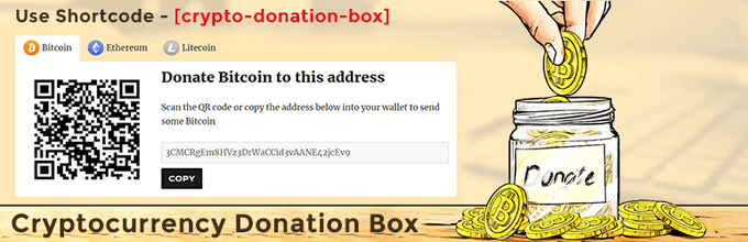 Cryptocurrency Donation Box - пожертвования в биткоинах и криптовалютах
