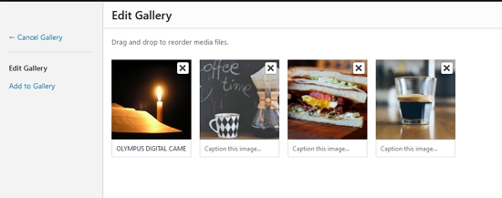 Default Gallery Drag and Drop Options
