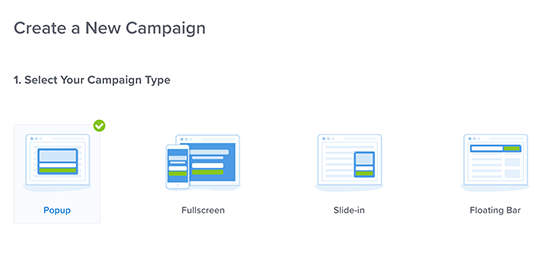 Choose a campaign type