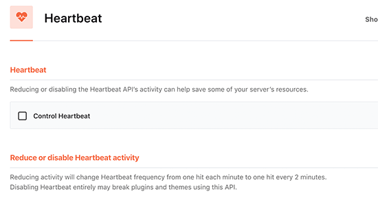 Управление API heartbeat в WordPress с помощью WP Rocket