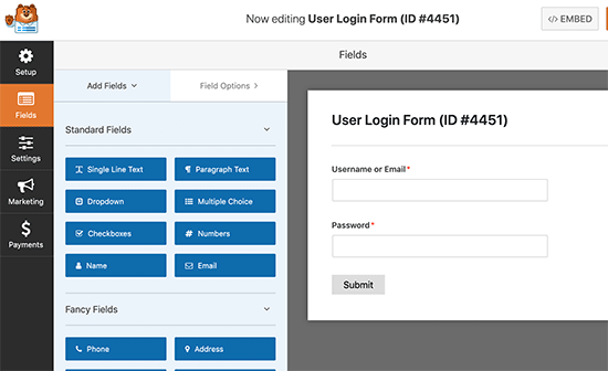 Build your login form