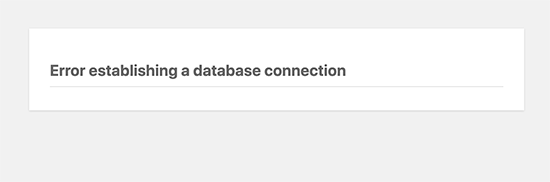 Errore di connessione al database in WordPress