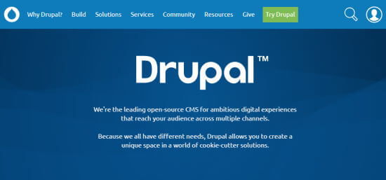 La prima pagina di Drupal